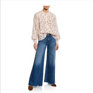 FRAME Le Palazzo Raw Edge High Waist Wide Leg Jeans
